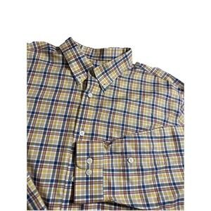 Orvis Men's Button Down Shirt Plaid Long Sleeve Casual Cotton 2XL